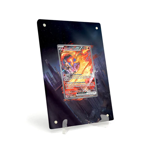 Akrylové pouzdro s rozšířenou ilustrací Pokemon Team Rockets Moltres ex Destined Rivals DRI 229