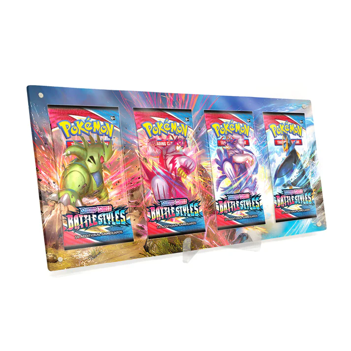 Akrylové pouzdro s rozšířenou ilustrací Pokemon boostery 4x Battle Styles