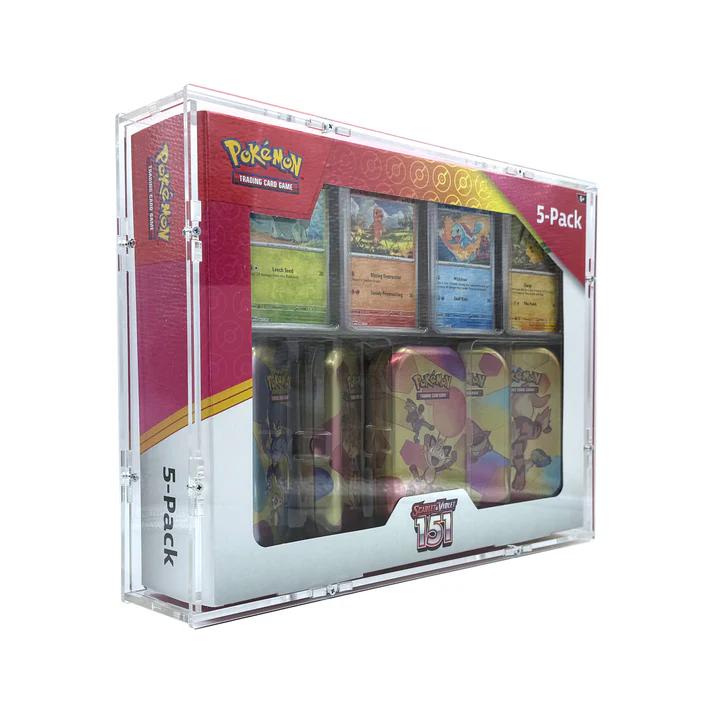 Akrylový box Pokémon 151: Costco 5-Pack Mini Tin Bundle
