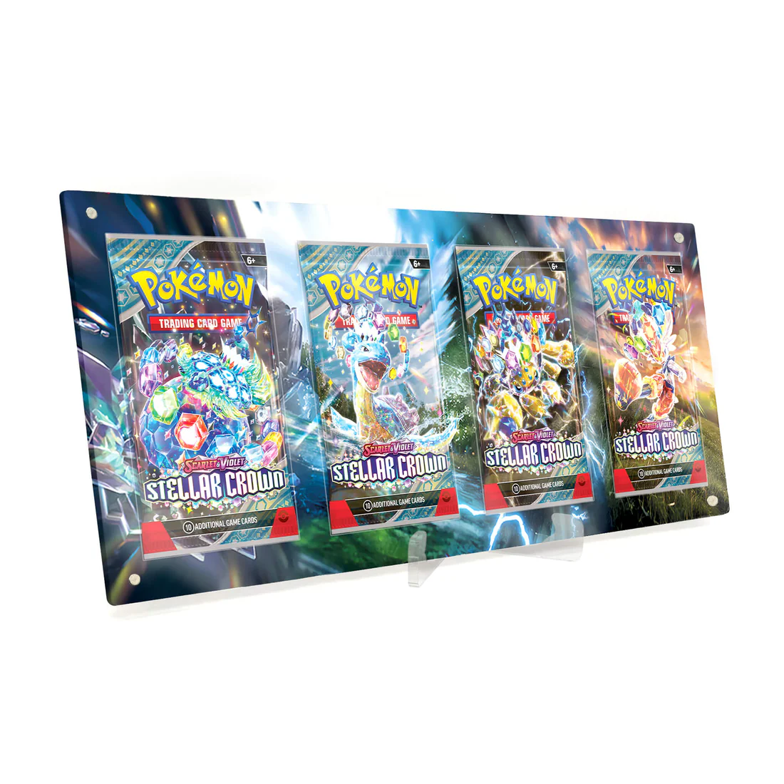 Akrylové pouzdro s rozšířenou ilustrací Pokemon boostery 4x Stellar Crown